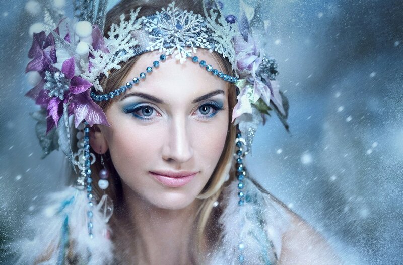 Woman in Winter Crown — Blue, Ethereal