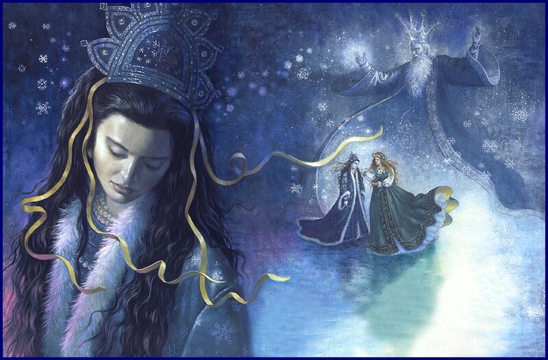 Woman in Winter Crown — Blue