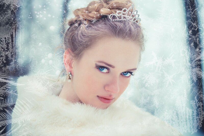 Woman in Winter Crown — White