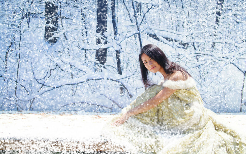 Woman in Winter Dress