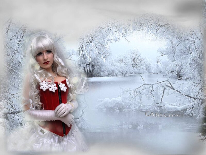 Woman in Winter Dress — White, Frosty