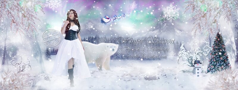Woman in Winter Dress — White, Magical, Digital Art