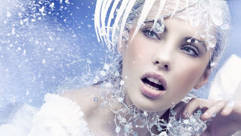 woman in winter fantasy attire