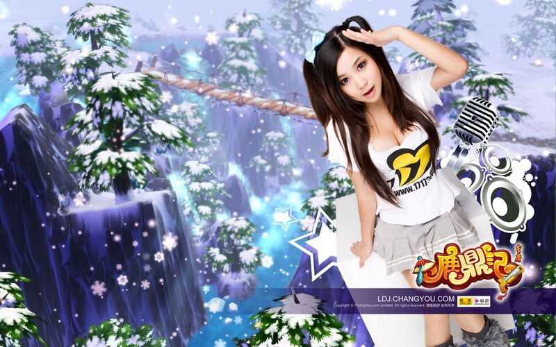woman in winter fantasy scene