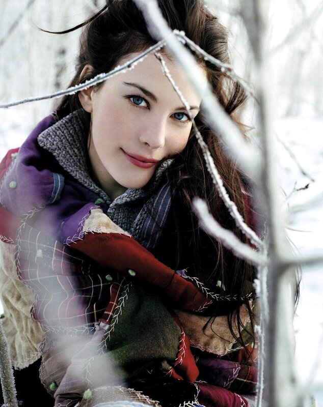 woman in winter forest