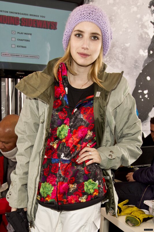 woman in winter gear at event
