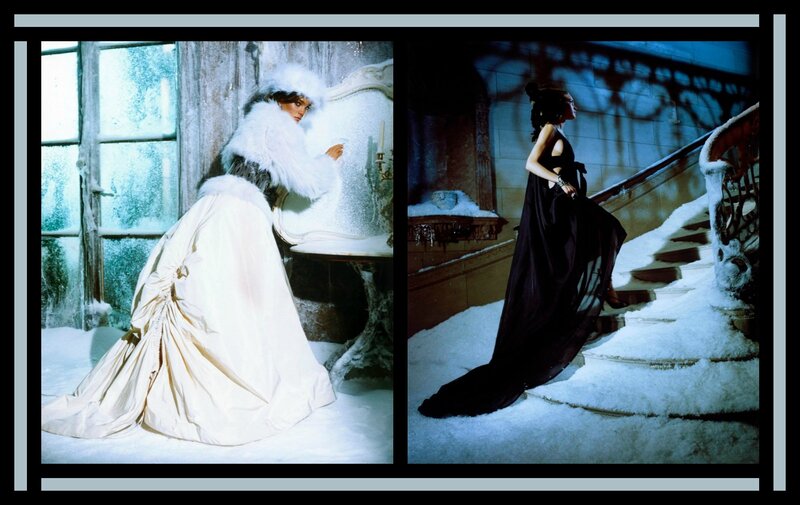 Woman in Winter Gown — White, Dramatic