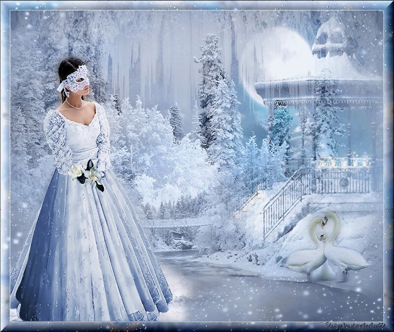 Woman in Winter Gown — White, Frosty