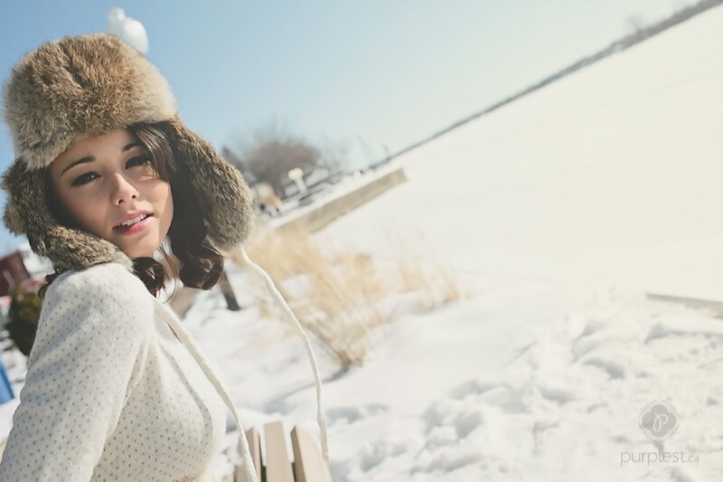 woman in winter hat outdoors