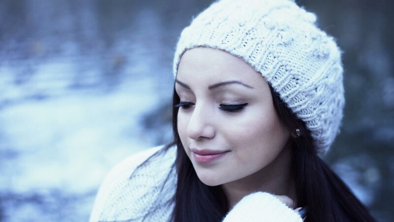 woman in winter hat outdoors