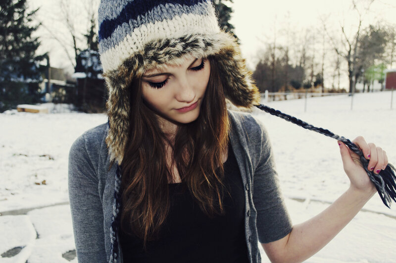 woman in winter hat outdoors