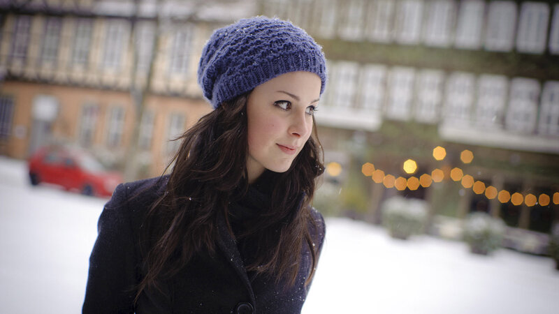 woman in winter hat outdoors