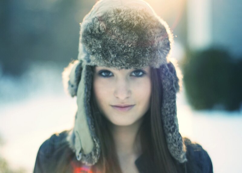 woman in winter hat outdoors