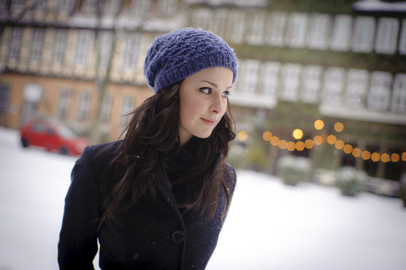 woman in winter hat outdoors