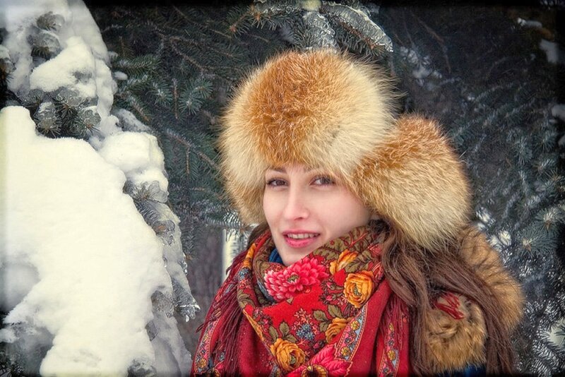 Woman in Winter Hat — Red, Calm