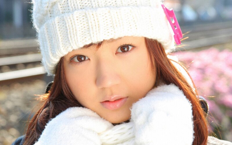 Woman in Winter Hat — White, Calm, Spring