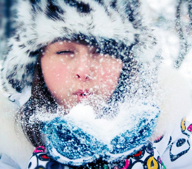 Woman in Winter Hat — White, Cold, Photograph, Snow, Scarf