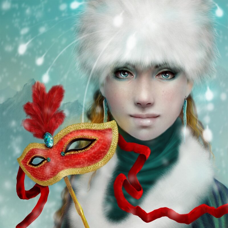Woman in Winter Hat — White, Cold