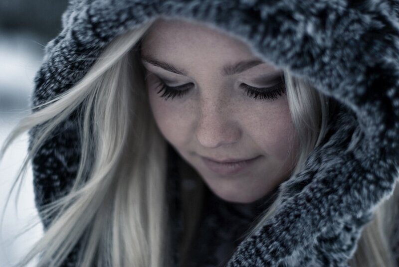 woman in winter hood