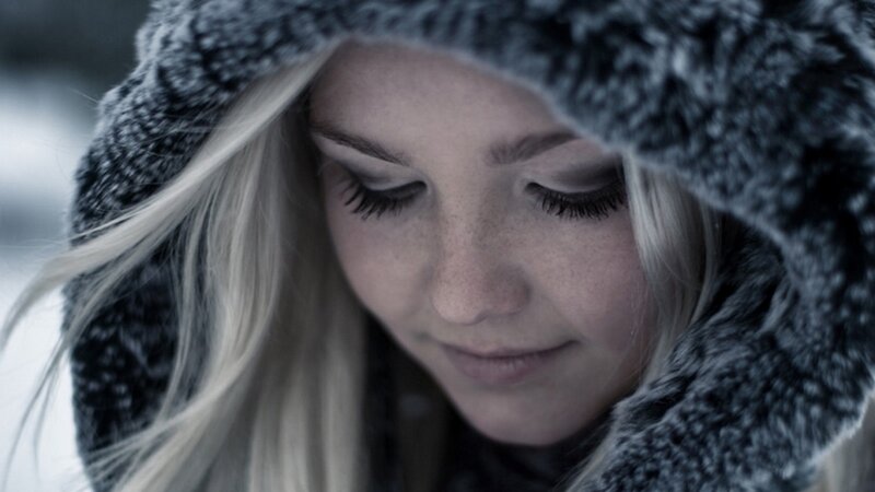 woman in winter hood