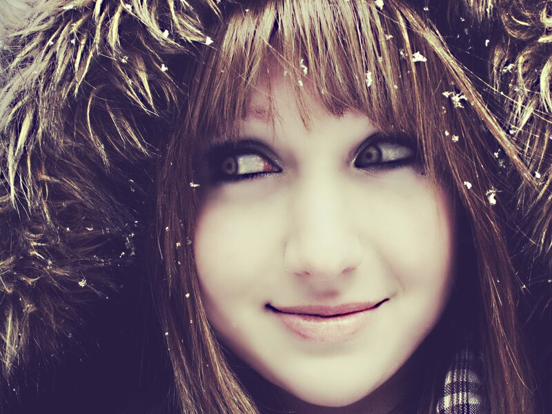 woman in winter hood