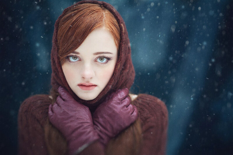 Woman in Winter Hood — Brown