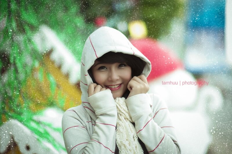 woman in winter hoodie