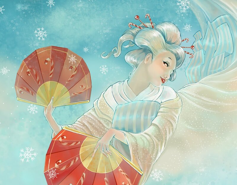 Woman in Winter Kimono