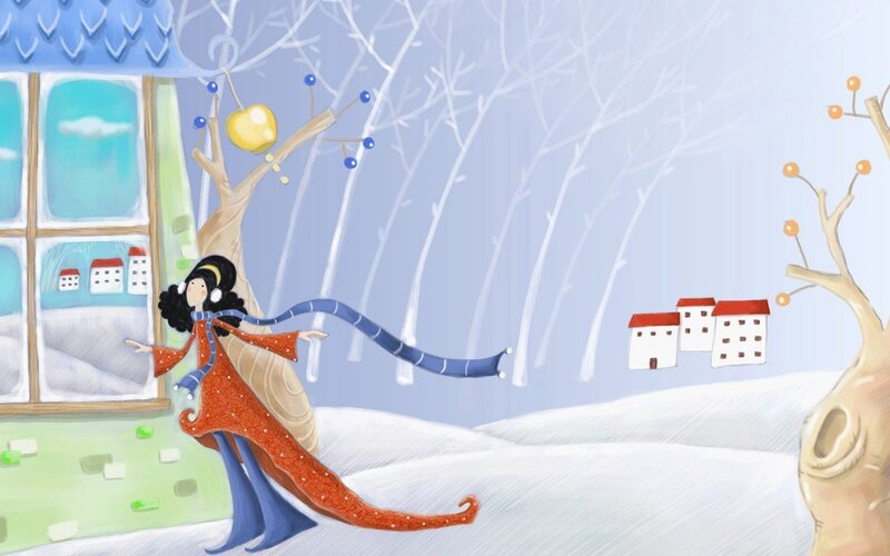 woman in winter landscape