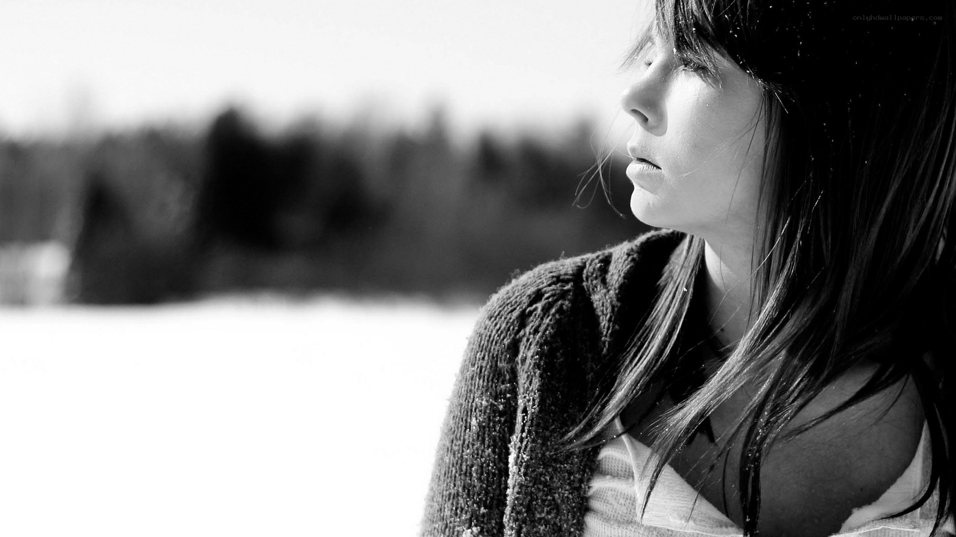 woman in winter landscape
