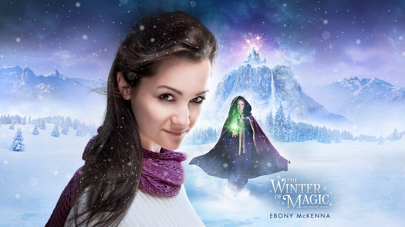 Woman in Winter Landscape — Blue, Magical