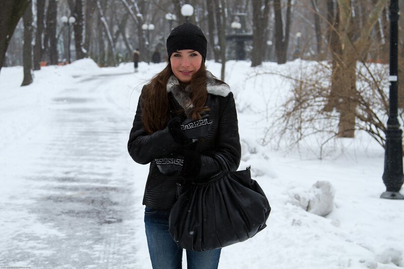 Woman in winter park