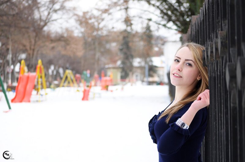Woman in winter park