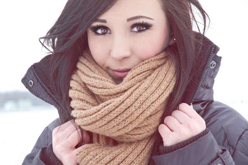 woman in winter scarf