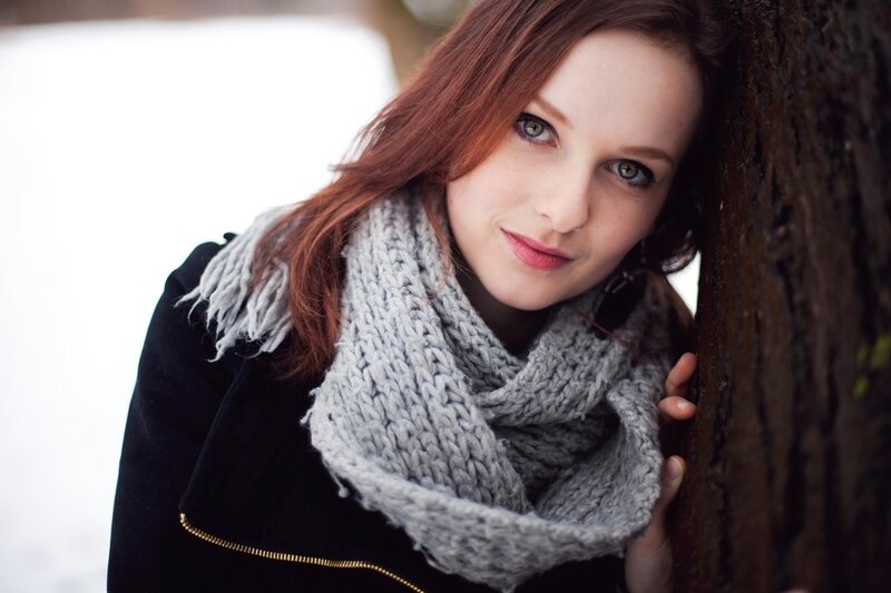 woman in winter scarf