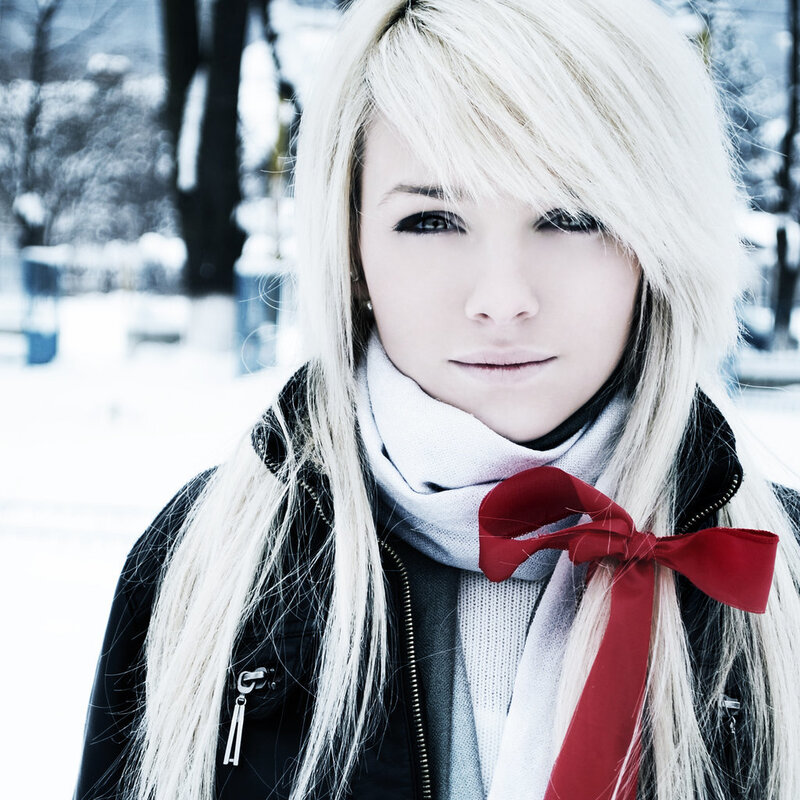 woman in winter scarf