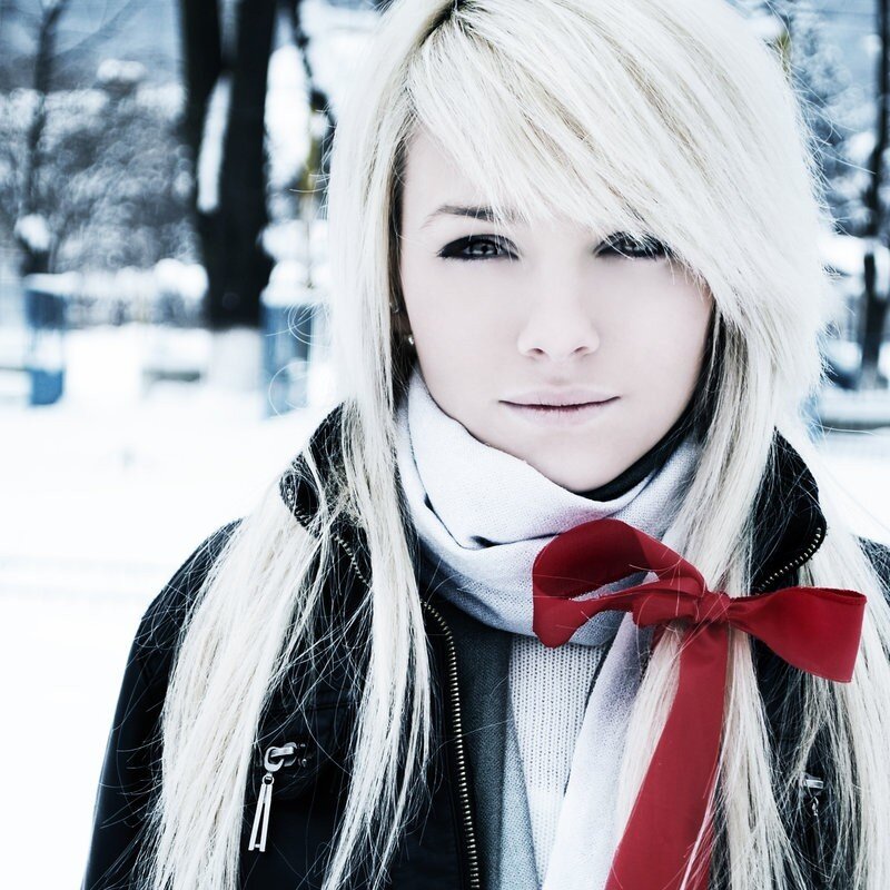 Woman in winter scarf