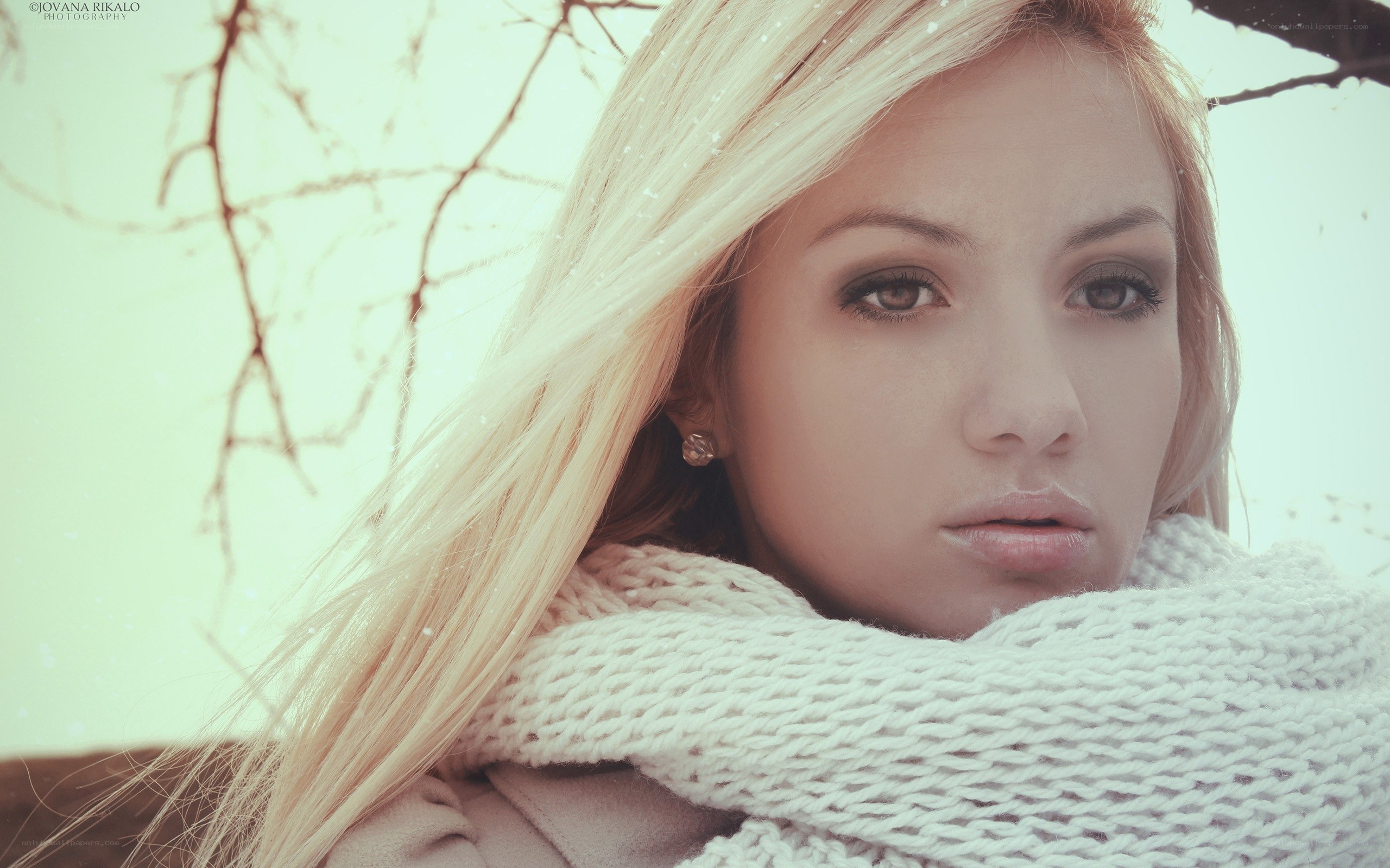 woman in winter scarf