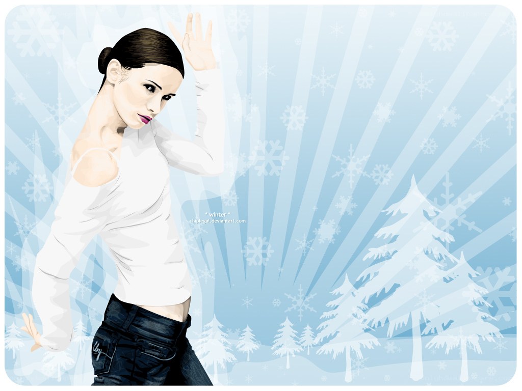 woman in winter scene