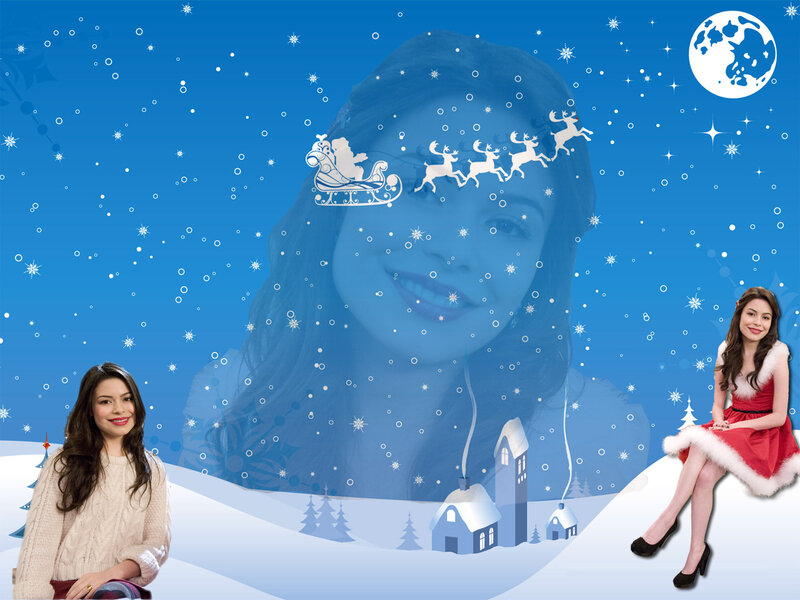 Woman in Winter Scene — Blue, Festive
