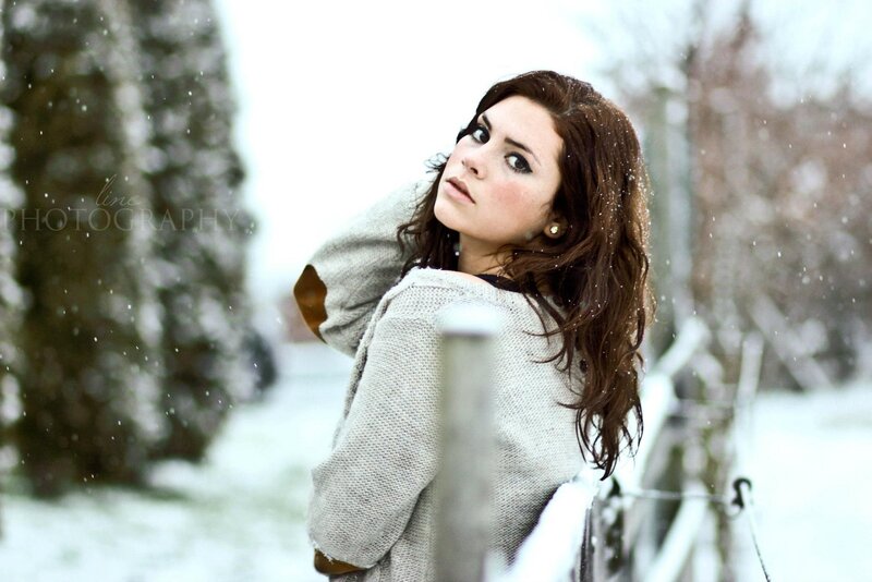woman in winter snow