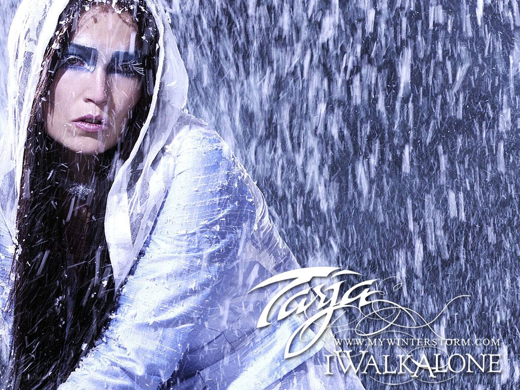 woman in winter storm