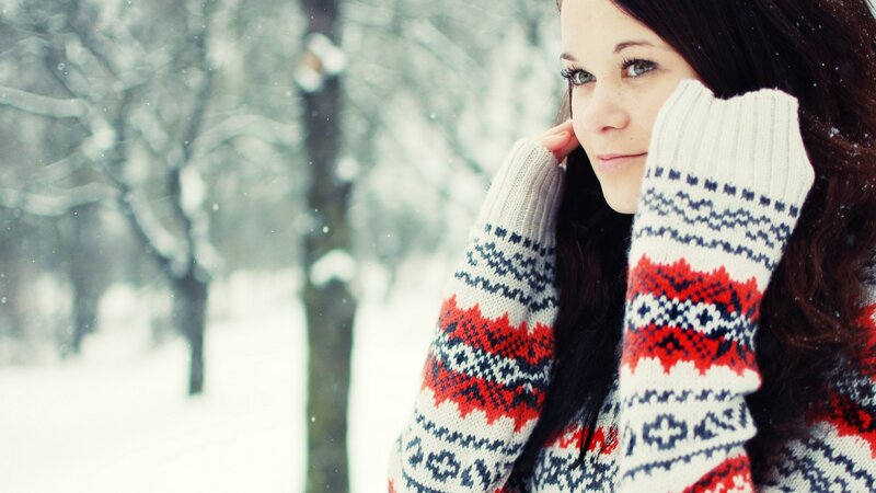 woman in winter sweater