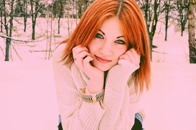 woman in winter sweater
