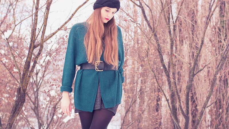 woman in winter sweater