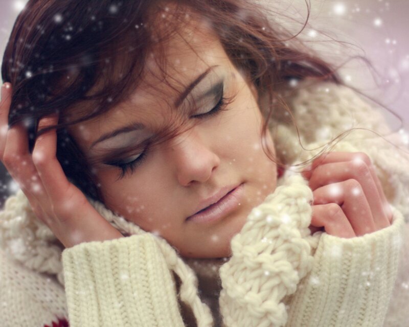 woman in winter sweater