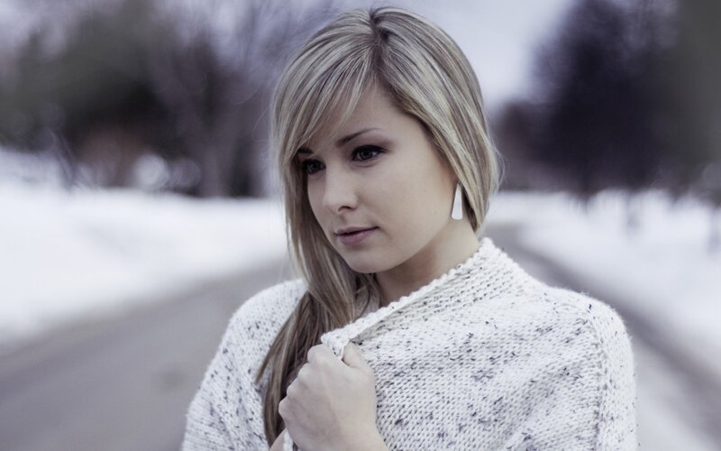 woman in winter sweater