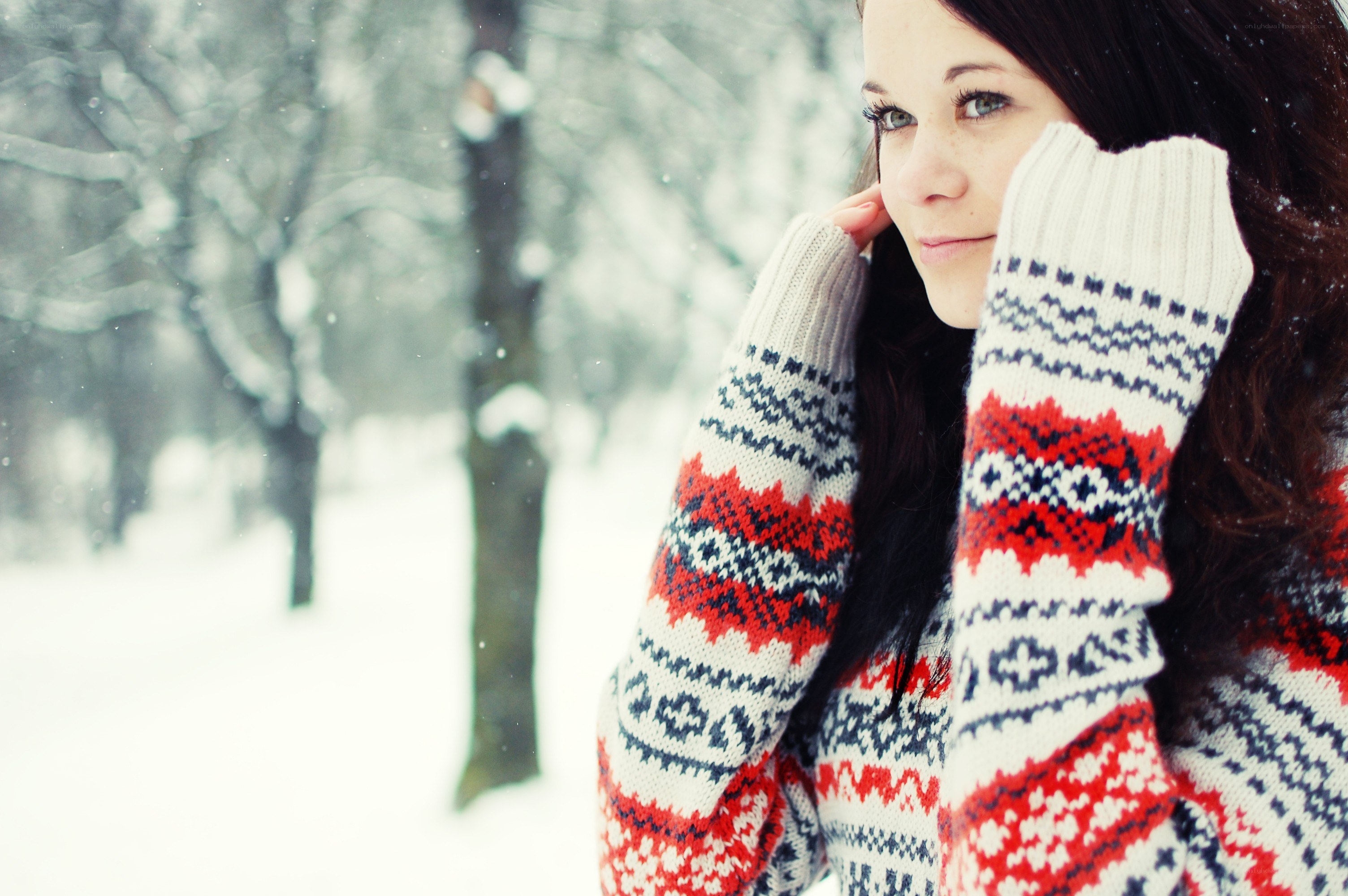 woman in winter sweater