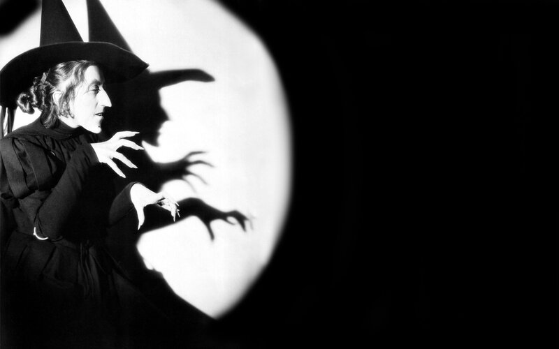 Woman in Witch Costume — Black, Dramatic, Night, Photograph, Witch Hat, Shadow