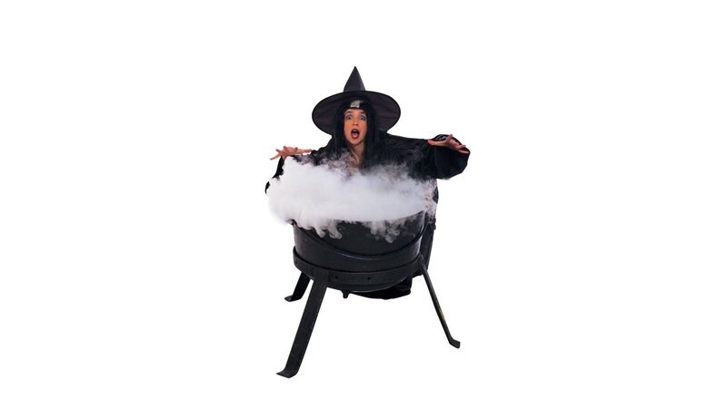 Woman in Witch Costume — Black, Surprised